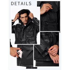 เสื้อแจ็คเก็ตหนัง PU คุณภาพสูงสำหรับผู้ชาย ทรงทันสมัย น้ำหนักเบา ทนทาน เหมาะสำหรับสวมใส่ในชีวิตประจำวันและไลฟ์สไตล์ในเมือง - Product Image 6