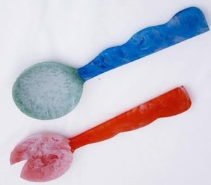 ช้อนเรซิ่นมันวาวแบบนำกลับมาใช้ใหม่ได้ทันสมัยและน้ำหนักเบาใช้ตกแต่งห้องรับประทานอาหารและของขวัญ - Product Image 3