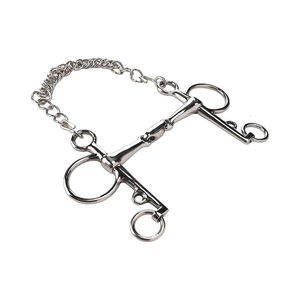 Bocado de Acero Inoxidable para Caballos, Cómodo y Práctico, con Cadena, Resistente a Mordeduras, Bocado Articulado para Caballos - Product Image 1