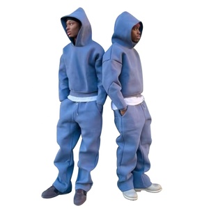 Custom Running Streetwear Baggy Designer Plain 100% Cotton Tracksuit Manufacturer Hoodies and <b>Sweatpants</b> <b>Set</b> for Men - Product Image 4