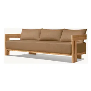 Rắn Gỗ Tếch sofa 3 chỗ ngồi không thấm nước bọc Patio ngoài trời sống đồ nội thất cao cấp phong cách thiết kế sang trọng