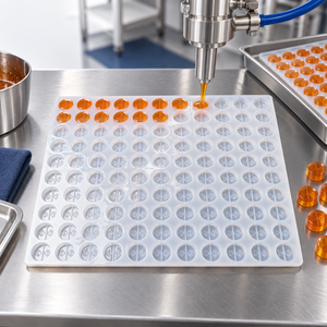 ถาดซิลิโคนแบบหลายช่อง 120 ช่อง สำหรับพัฒนาผลิตภัณฑ์  แผ่นซิลิโคนแบบนูนลายวงกลม สำหรับพัฒนาขนมหวาน - Product Image 4