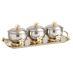 Top Trending Easy Clean Food Grade Metal Nut Bowl Plato de fruta de latón de acero inoxidable para servir de comedor personalizado para Home Hotel - Product Image 4