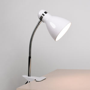 BEL AIR HOME - Desk Lamp with Sicion Clamp - Classic Style - White or Black Metal - Lamp <b>Holder</b> E-27 - Dimensions 28x27x11 cm - Product Image 2