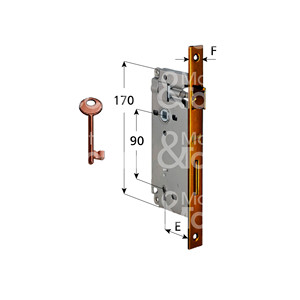LARGE PATENT LOCK <b>Square</b> <b>edge</b> without striker Front. 22 - Product Image 1