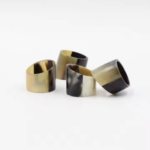 Ensemble de ronds de serviette en corne naturelle fabriqués à la main porte-serviettes rustiques élégants parfaits pour les mariages à la maison et les mariages spéciaux - Product Image 2