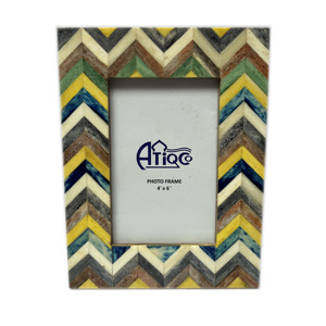 Màu xanh lá cây quatrefoil moccan hình ảnh khung khảm mô hình ảnh khung hình hình học lưới sao Thiết kế xương Inlay photoframe - Product Image 2