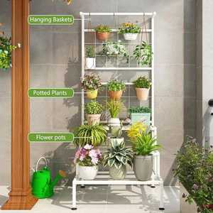 Soporte para Plantas de 3 Niveles, Estantes Colgantes, Organizador de Macetas, Exhibidor de Flores Múltiple, Soporte para Macetas Resistente para Interiores y Exteriores - Product Image 2