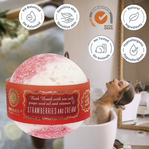 Tratamiento de Baño de Crema de Fresas, Indulgencia Dulce, Espuma Suave para la Piel, Inspirado en Postres, Hecho a Mano en Letonia, Marca Privada, Suministro al por Mayor - Product Image 3