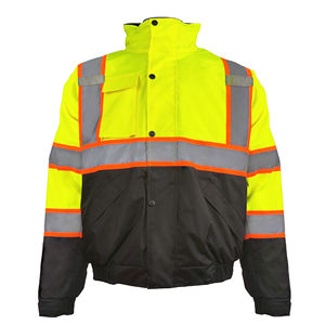 Chaqueta de seguridad con logotipo de tamaño personalizado a precio de fábrica 2025, chaqueta de seguridad Oxford duradera y forro polar cálido, chaqueta de seguridad reflectante alta - Product Image 5