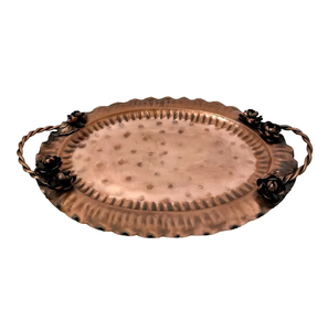 Nouveauté plateau en cuivre pur plateau de service en cuivre de qualité professionnelle produit fait à la main maison hôtel plateau de mariage - Product Image 4