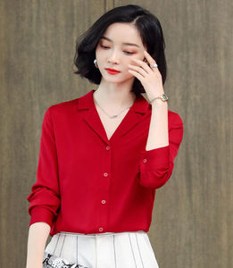 Meilleurs fabricants de vêtements de haute qualité femmes uniformes chemises couleur unie bureau travail dames robe femmes uniformes chemises - Product Image 3