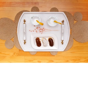 Plateau en marbre blanc de luxe fait à la main fabrication indienne meilleur prix pour une utilisation intérieure dans les restaurants villas décoration intérieure cadeaux - Product Image 4