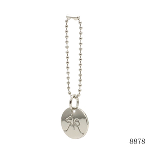 Étiquette métallique <span class=keywords><strong>avec</strong></span> chaîne à billes 22 mm, logo personnalisé, étiquette métallique pour sac à main et porte-clés - Product Image 3