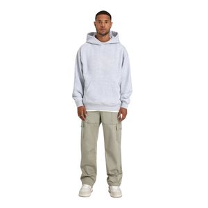 Mens Grey <b>Green</b> Relaxed Fit Utility <b>Cargo</b> <b>Pants</b> with Brushed Finish, Elastic Waistband, and Functional Pocket Design - Product Image 4