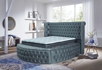 Meubles de chambre à coucher modernes de luxe en bois massif Lit simple, double, queen, king, super king avec rangement Style de lit doux Prix du lit