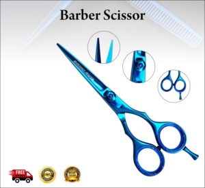 กรรไกรตัดผมตรงสำหรับมืออาชีพ ด้ามจับเซรามิกสแตนเลส สำหรับคนถนัดขวา 32 ฟัน ใบมีดปลายทู่คมกริบ สำหรับช่างตัดผม - Product Image 2