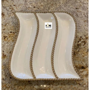 Fancy Beaded Design Border Hogar y cocina Tazón para mezclar Bodas y eventos Decoración de mesa Tazón de diseñador de lujo en la India - Product Image 1