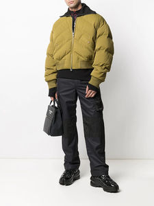 OEM Veste courte personnalisée de haute qualité pour hommes grande taille Bomber d'hiver en tissu en toile avec rembourrage en duvet d'oie - Product Image 2