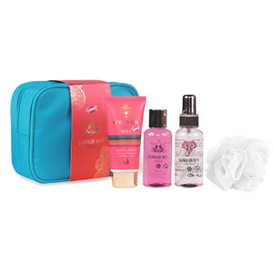 Set da Bagno Lotus Spa India per la Cura della Pelle in Viaggio con Borsa - Product Image 2