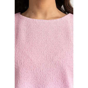 เสื้อถักสีชมพู รุ่น WM-BLS23-012 สำหรับสุภาพสตรี ปักโลโก้ ลายเรียบ ทรงเข้ารูป สไตล์ลำลองแบบตะวันตก ไซส์ XL สำหรับฤดูใบไม้ผลิ ฤดูร้อน ฤดูใบไม้ร่วง - Product Image 5