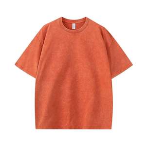 เสื้อยืดผู้ชายเฮฟวี่เวทคุณภาพสูงเสื้อยืดแขนสั้นเปล่าสีทึบล้างล้างไหล่ว่างเปล่าเสื้อยืดโอเวอร์ไซส์สำหรับผู้ชาย - Product Image 2