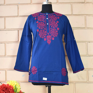 <b>Kurti</b> Cotton Chikan Embroidered Women Long Top Designer Casual Top Tunic Wholesaler - Product Image 6