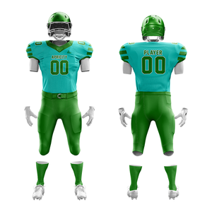 Uniforme de fútbol americano de diseño personalizado, tela de malla ligera, logotipo de equipo completo y número de nombre, servicios de impresión, mangas cortas - Product Image 5