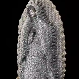 Colgante de Diamante Moissanite VVS de Lujo, Completamente Engastado, Color D, Pasa el Test de Diamantes, Plata de Ley, Estilo Hip-Hop, para Fiestas - Product Image 3