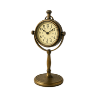 Support de Horloge de Bureau/Table en Laiton Vintage |   Horloge en métal rétro de style antique pour le salon, la cuisine, la décoration de la maison |   Alimenté par batterie