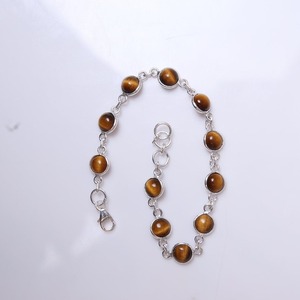 Boho Style 925 Sterling Silver Tiger Oeil de Pierres Précieuses Bracelet Bijoux Fait Main Bracelet En Argent Bijoux pour Femmes Cadeau De Mariage - Product Image 2