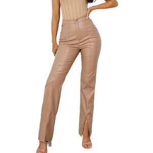 Gran oferta, ropa Sexy a la moda para mujer, Color sólido, ahuecado, pantalón de cuero a la moda, pantalones/pantalones para mujer, oem - Product Image 3