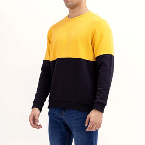 Sweat-shirt à col rond pour hommes, logo personnalisé, couleur unie, hiver, top en coton teint uni, service OEM, meilleure vente - Product Image 2