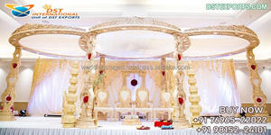 Mandap de FRP para Bodas Indias de Sri Lanka, Estilo Palacio Real, Aspecto de Madera Magnífico, Portátil, Color y Tamaño Personalizables, Decoración Moderna, Reino Unido - Product Image 2