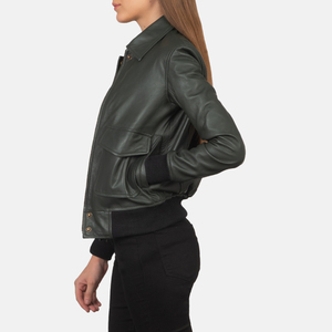 Veste en cuir véritable classique pour femme D-Ride Moto, noire, col montant, respirante, durable, confortable, vêtements décontractés d'hiver, OEM - Product Image 3