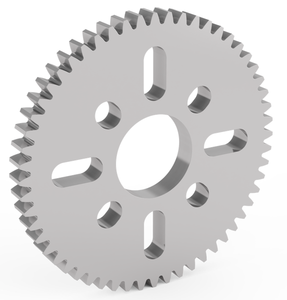 Engranaje de Aluminio de 56 Dientes para Montaje en Eje (MOD 0.8, 4 mm de Grosor, 14 mm de Diámetro Interior) para Robots STEM, REV, WCP, FTC, FRC - Product Image 1