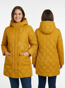 Manteau long matelassé d'hiver personnalisé OEM ODM, léger, isolé, fermeture éclair sur le devant, port quotidien, vêtements d'extérieur, taille plus, manteaux personnalisés - Product Image 5