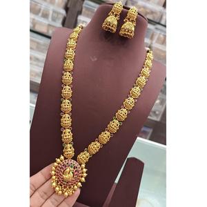 Ensemble de vêtements traditionnels de qualité supérieure de créateur Collier long plaqué or Bijoux pour femmes pour mariage et fête pour femmes - Product Image 1