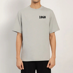 Boxy Hombres Custom Heavy 100% Camiseta de algodón Oversize Mock Neck Blank Heavyweight Boxy Camisetas - Product Image 1
