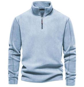 Sweat à capuche demi-zip pour hommes, fabriqué avec un tissu doux et confortable, respirant, décontracté, mode d'hiver, nouvel arrivage, vente en gros d'usine - Product Image 5