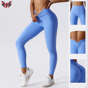 Couleurs unies taille haute sans couture Sexy Fitness Push Up Leggings femmes jambières d'entraînement butin Leggings pour les femmes - Product Image 6