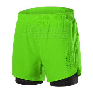 Pantalones Cortos Deportivos para Gimnasio, Sólidos, Casuales, Transpirables, de Poliéster/Nailon de Alta Calidad para Hombre - Product Image 1