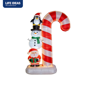 Décoration de porte gonflable de Noël Playmax, nouvelle arrivée, pour l'extérieur, 6-8 pieds, imperméable, pour les fêtes ou la décoration de pelouse de jardin - Product Image 4