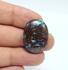 Cabochon d'opale australienne Boulder pierre précieuse lisse naturelle en pierre lâche de coupe ovale - Product Image 6