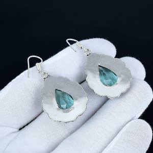 Pendientes de Piedra Preciosa Aguamarina Rara, Plata de Ley 925 Maciza, Chapados en Oro, Joyería Vintage Hecha a Mano, Regalos de Halloween y Navidad - Product Image 5