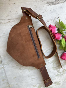 Riñonera de cuero auténtico para hombre y mujer, cinturones de bolsillo de cuero con estilo, a la cadera, cinturón de piedras para juegos de viaje, Unisex - Product Image 5