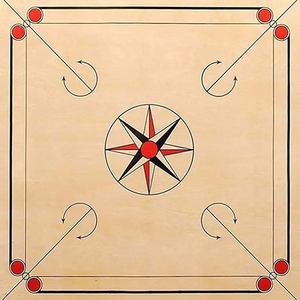 Panneau de carrom en contreplaqué de qualité pour tournois de grande taille avec pièce de monnaie et attaquant de carrom - Product Image 1