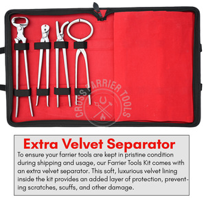 ชุดเครื่องมือช่างเกือกม้าคุณภาพสูง มีดตัดกีบม้า ปลายทองเหลือง คีมตัดกีบ 15 นิ้ว ที่ดึงกีบ ตะไบ ที่ทดสอบความเจ็บปวด คีมหนีบ ค้อนตอก - Product Image 4