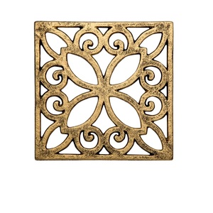 Vintage Design Cast Iron Trivet Square Metal Table Protector with Rubber Feet for Home Kitchen Dining Table Decorative Holder - Product Image 1