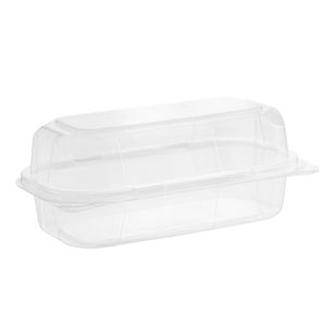Caja de concha desechable con bisagras PET transparente de 9x5 pulgadas, contenedor de sándwich antivaho sin BPA, embalaje para impresión en relieve de alimentos - Product Image 5